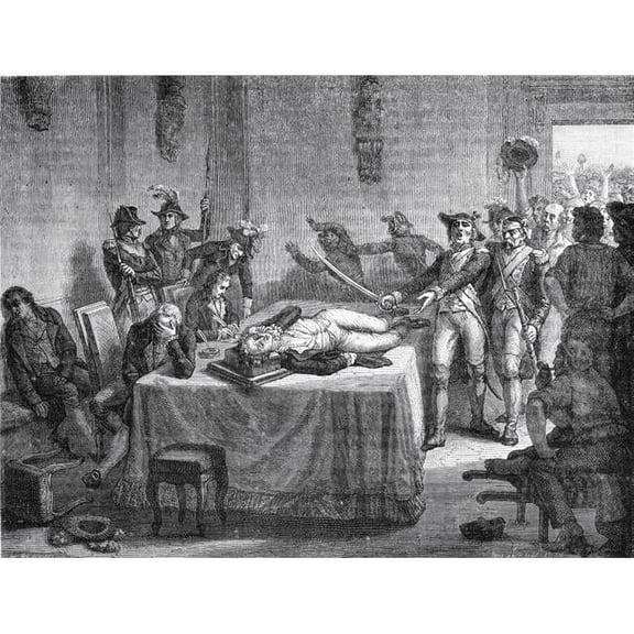 Robespierre Wounded 27 July 1794 Maximilien Robespierre 1758-1794 Jacobin Poster Print, 17 x 13