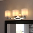 thumbnail image 1 of Robey 3 Light Polished Nickel Transitional Bathroom Vanity Fixture White Glass, 1 of 11