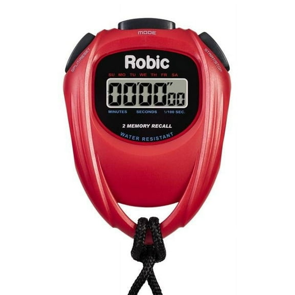 Robic SC-429 Water Resistant All Purpose Stopwatch, Red
