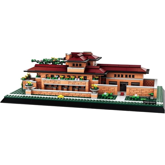 Robie House Chicagao Building Set (1182 Pieces), Architecture Building Blocks Toys, Home Dcor