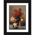 thumbnail image 1 of Robie, Jean-Baptiste 18x24 Black Ornate Wood Framed with Double Matting Museum Art Print Titled - Still Life of Roses and Other Flowers, 1 of 4