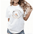 thumbnail image 1 of Robin Bird Wreath Graphic Comfortable Tee T-Shirt Print Top Short Sleeve Round Neck White S-5XL, 1 of 4