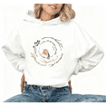 thumbnail image 1 of Women Robin Bird Wreath Graphic Comfortable Trendy Tee T-Shirt Print Top Hooded long-sleeved White S-2XL, 1 of 6