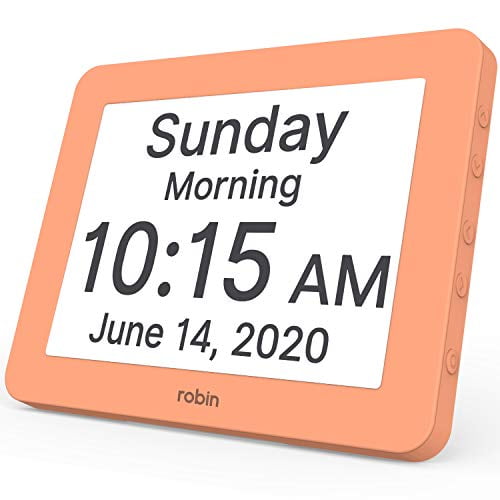 Robin Clock 2024 with Day and Date for Elderly, Clocks for Seniors