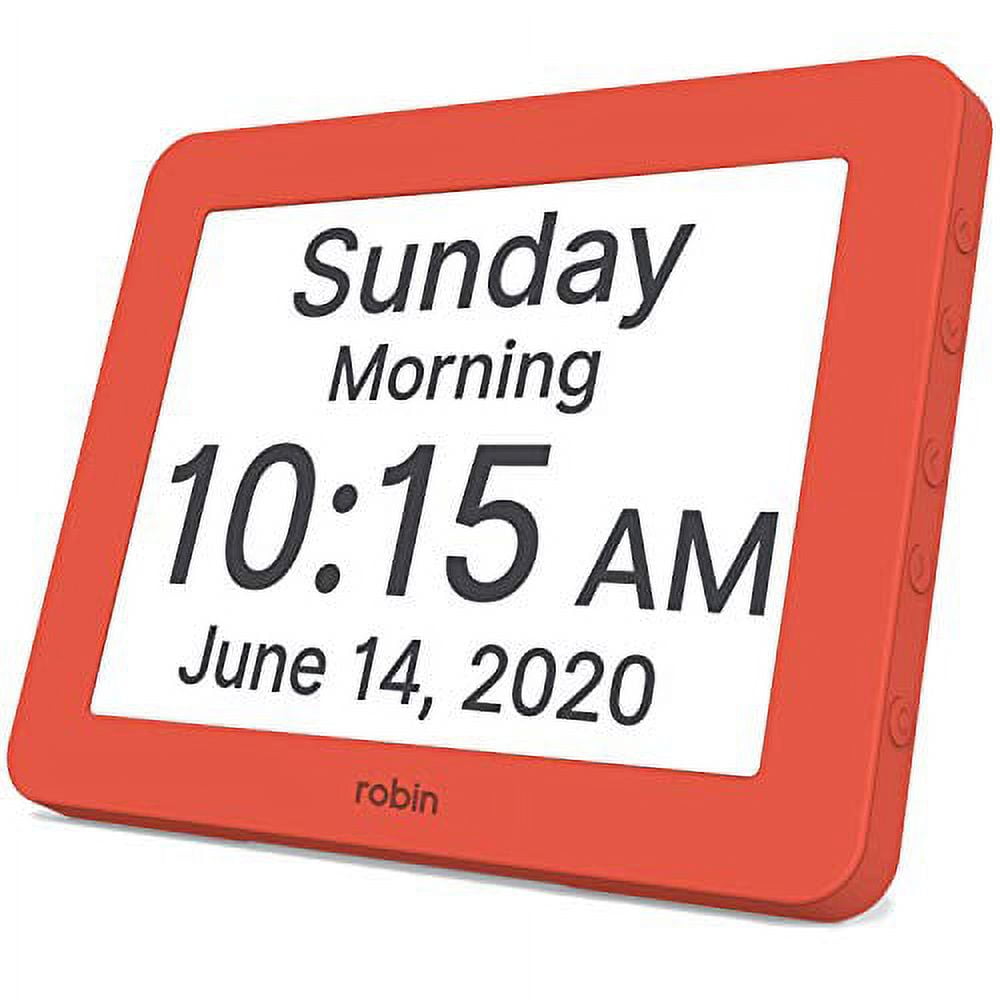 Robin Clock 2024 with Day and Date for Elderly, Clocks for Seniors ...