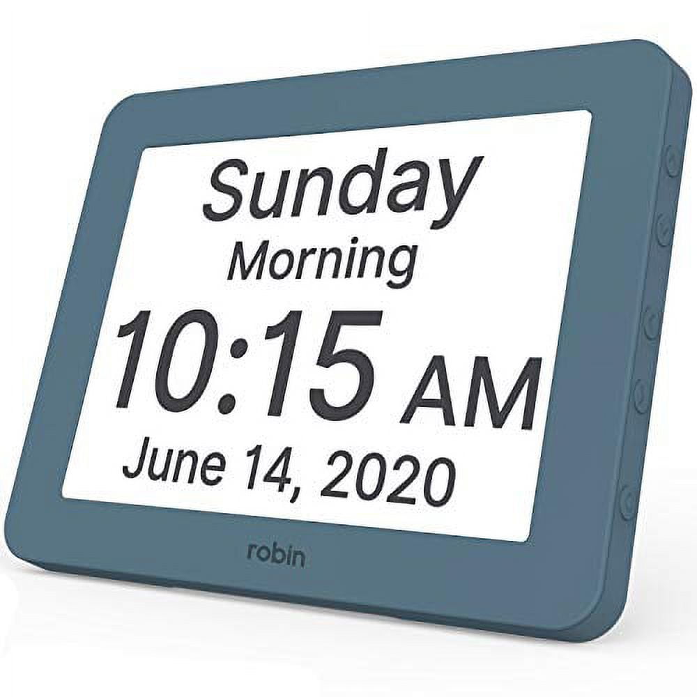 Robin Clock 2024 with Day and Date for Elderly, Clocks for Seniors, Dementia Clock, Digital