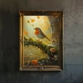 thumbnail image 1 of Robin Cottagecore Dark Academia Art Print Mystical Woodland Wall Art Vintage Nature Poster for Living Room Bedroom or Gallery Wall Moody Poster Unframed, 1 of 3