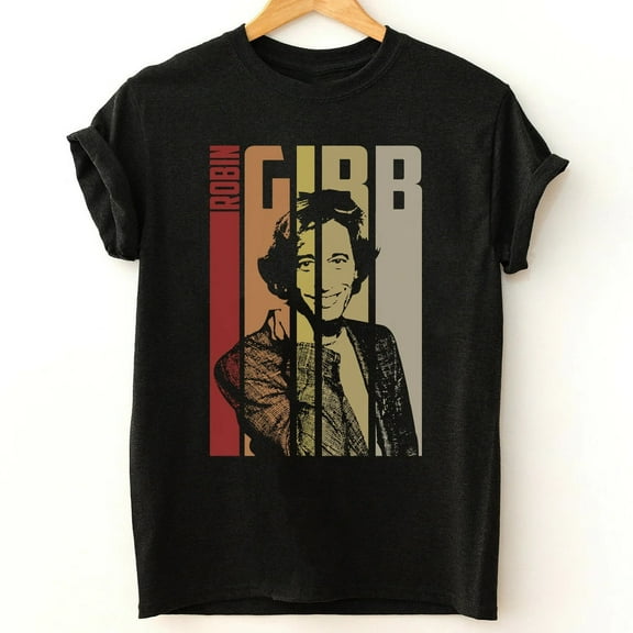 Robin Gibb Bee Gees T-shirt Black Short Sleeve All Sizes S to 5XL TD76