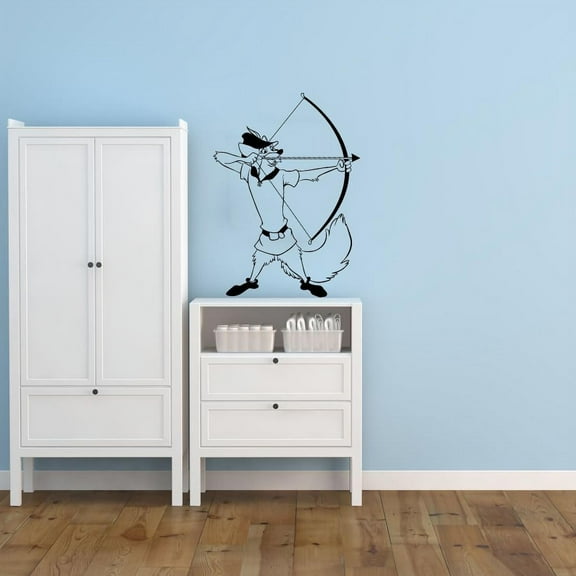 Robin Hood Archerry Archer Cartoon Character Cartoon Wall Sticker Art Decal for Girls Boys Room Bedroom Nursery Kindergarten House Fun Home Decor Stickers Wall Art Vinyl Decoration Size (40x35 inch)