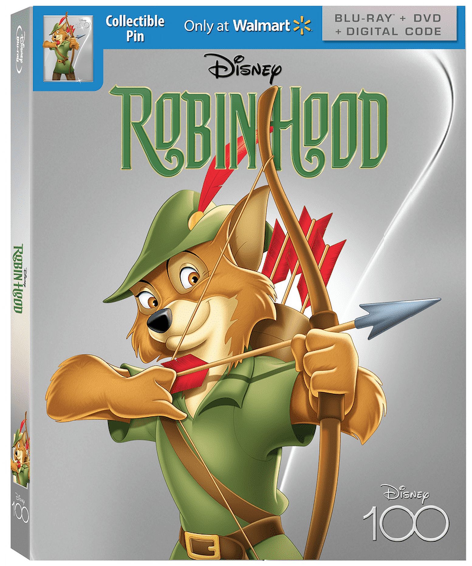 Robin Hood - Disney100 Edition Walmart Exclusive (Blu-ray + DVD + Digital Code) - image 1 of 11