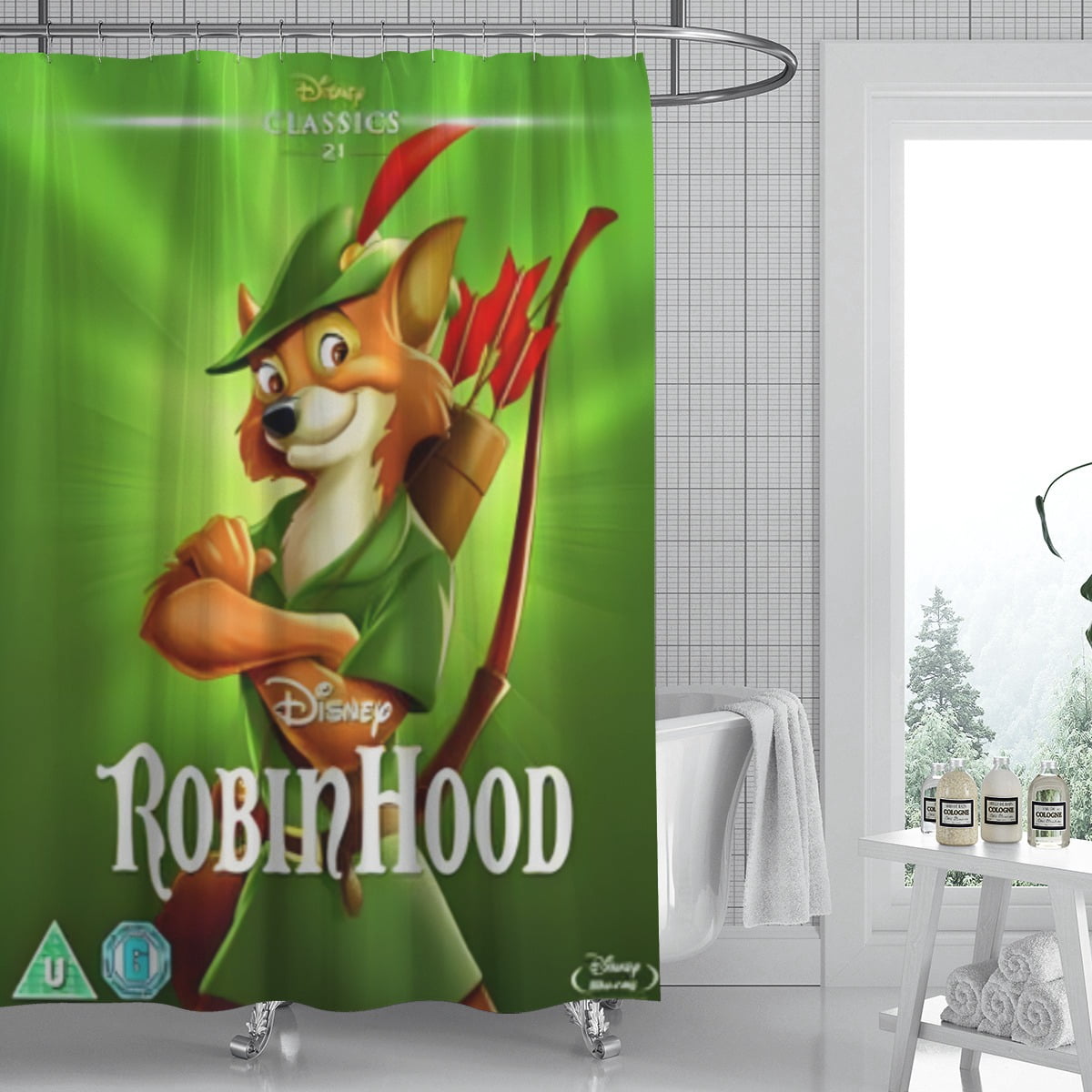 Robin Hood shower curtain features an iconic print, is waterproof and ...