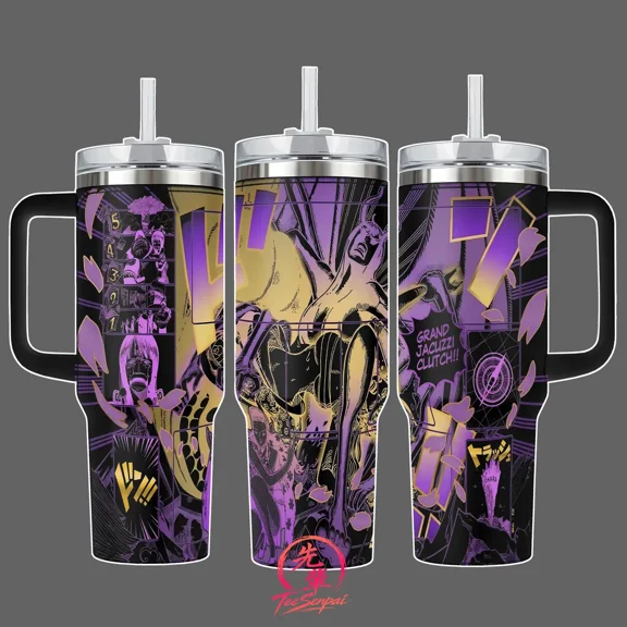 Robin - OP Stainless Steel Insulated Travel Tumbler With Handle 20oz 40oz Grand Jacuzzi Clutch Devil Fruit Power Manga Panel Wrap Design Anime Tumbler