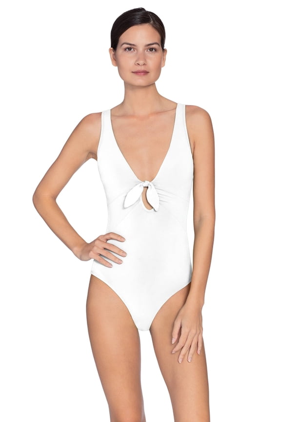 Robin Piccone Plunge Tie-Front Mix & Match Separates One-Piece Swimsuit (Women's)
