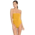 thumbnail image 1 of Robin Piccone Women's Luca Bandeau One Piece Swimsuit, Mustard, 10, 1 of 2