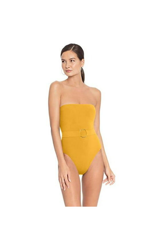 Women's Luca Bandeau One Piece Swimsuit, Mustard, 10