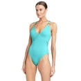 thumbnail image 1 of Robin Piccone Yasmine Scoop Neck One-Piece Aqua Teal 4, 1 of 1