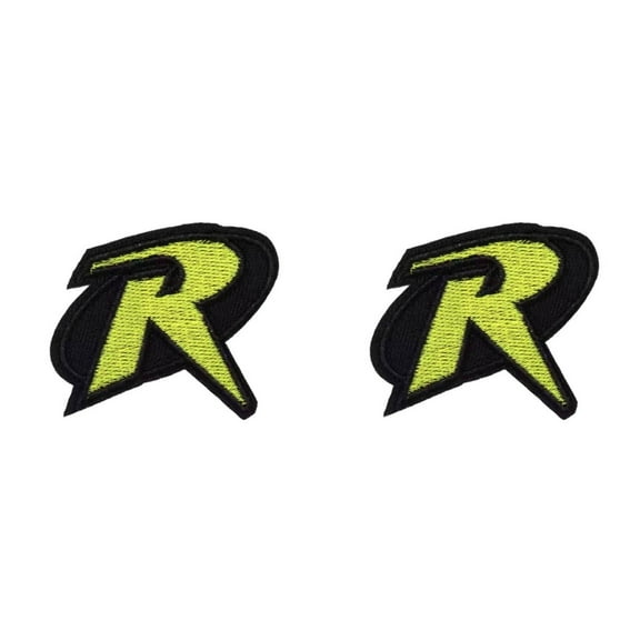 Robin R Logo Batman 2.5 Inch Embroidered Iron On Patch Set of 2
