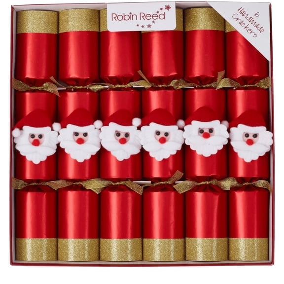 Robin Reed 12" Christmas Crackers, Jolly Santa  - Box of 6 (6613)
