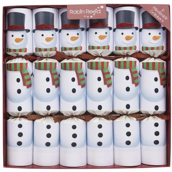 Robin Reed 72136 Racing Snowman Handmade Christmas Crackers, 13 Inches Party Favors (Set of 6)