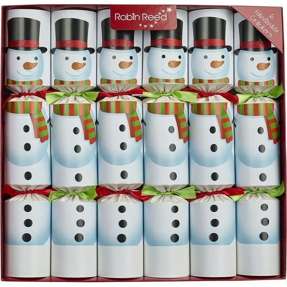 Robin Reed 13" Crackers, Racing Snowman - Box of 6 (72136)