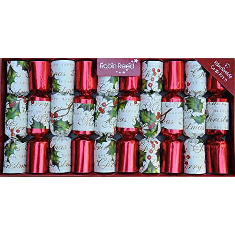 Boîte De 6 Crackers De Noël Robin Reed, 33cm, Elfe De Course, Avec Chapeau Et Blague