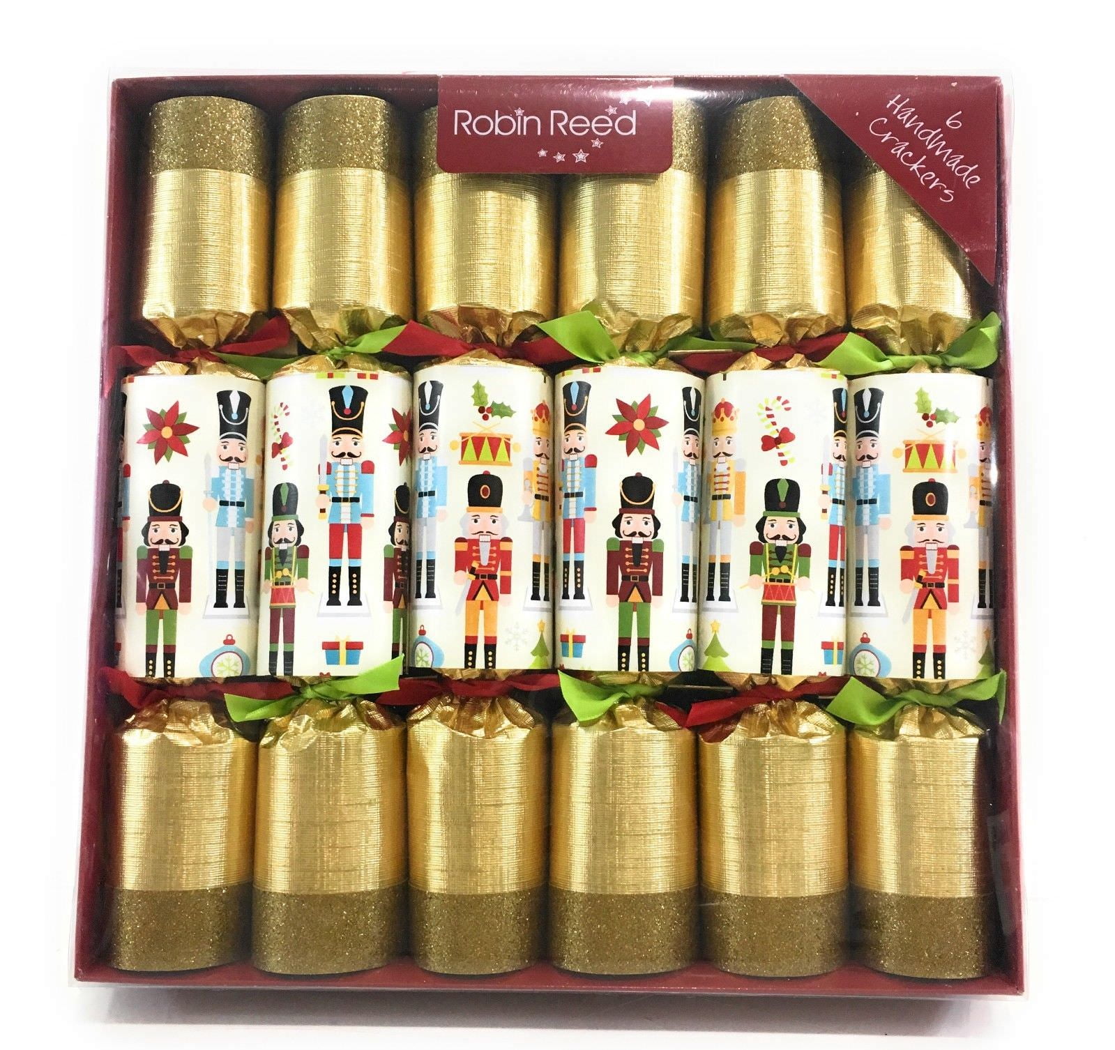 Robin Reed English Holiday Christmas Crackers, Pack of 6 x 12