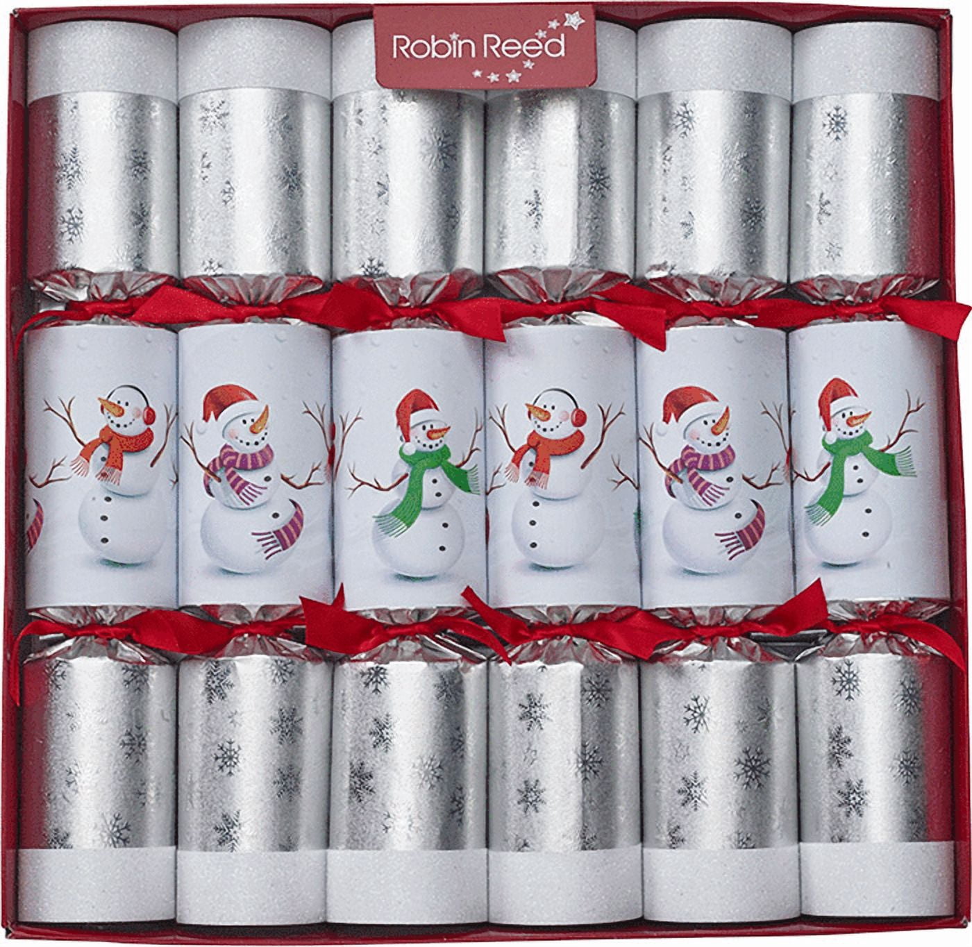 Robin Reed English Holiday Christmas Crackers, Pack of 6 x 13