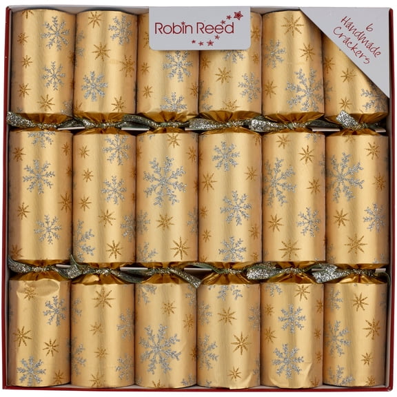 Robin Reed Handmade English Christmas Crackers 6 x 12" - Glitter Snow sky
