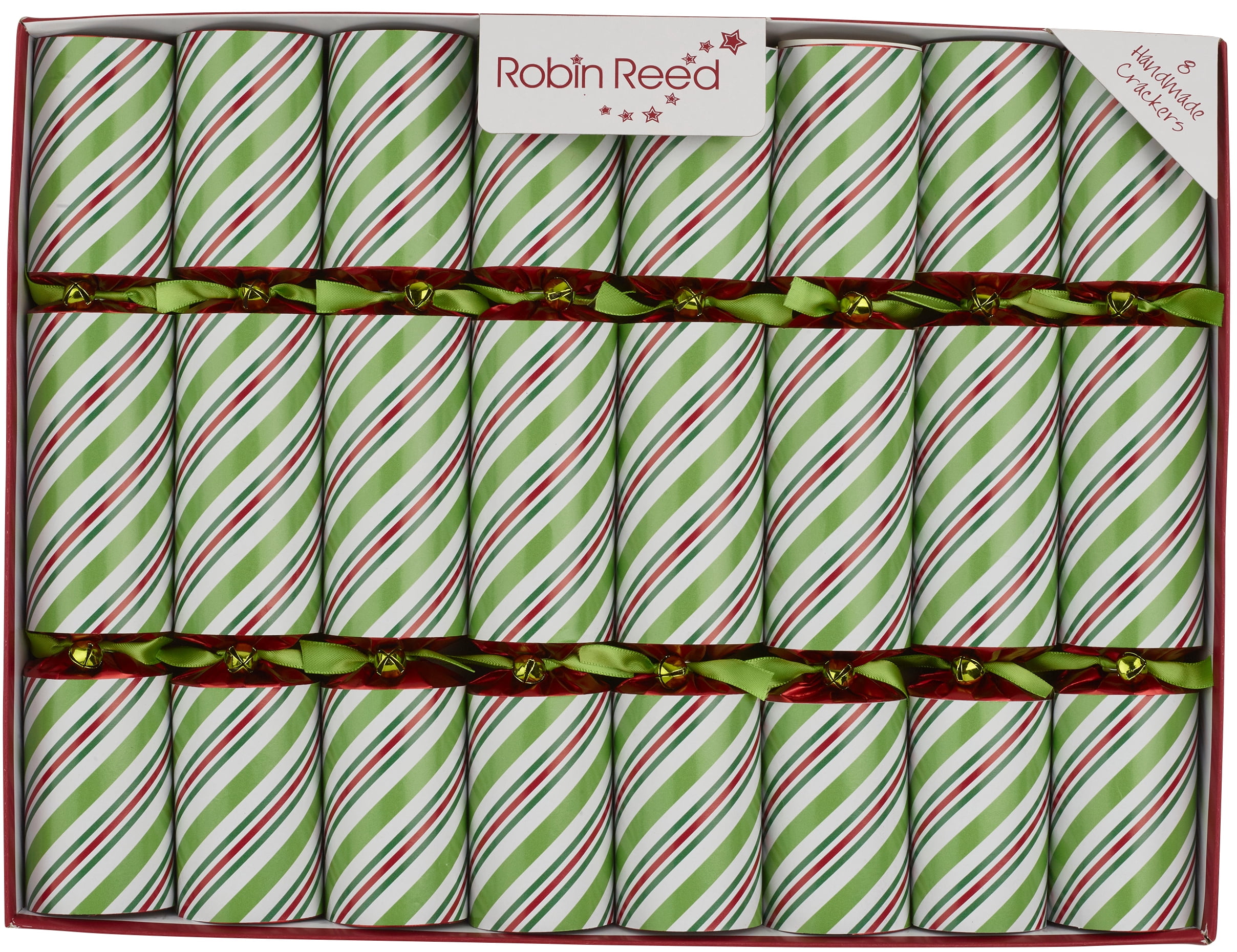 Robin Reed Handmade Festive Christmas Crackers 8 x 10 inch - Peppermint ...