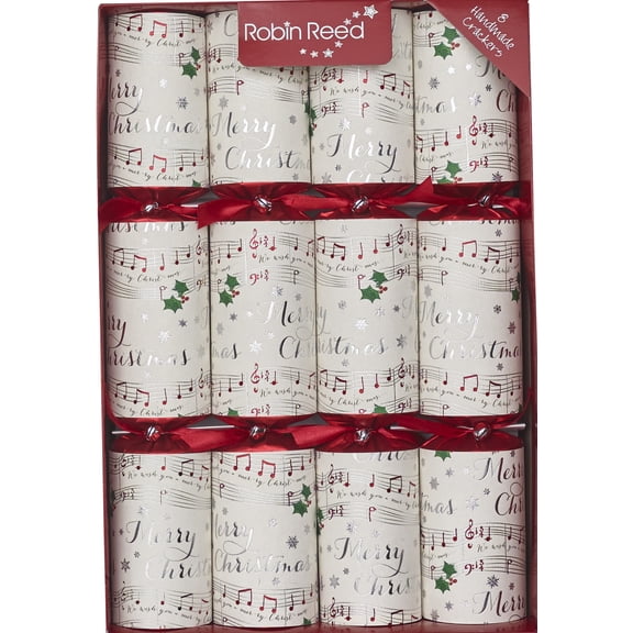 Robin Reed Handmade Festive Musical Christmas Crackers 8 x 13 inch - Contains Musical Chime Bars to Make an Orchestra