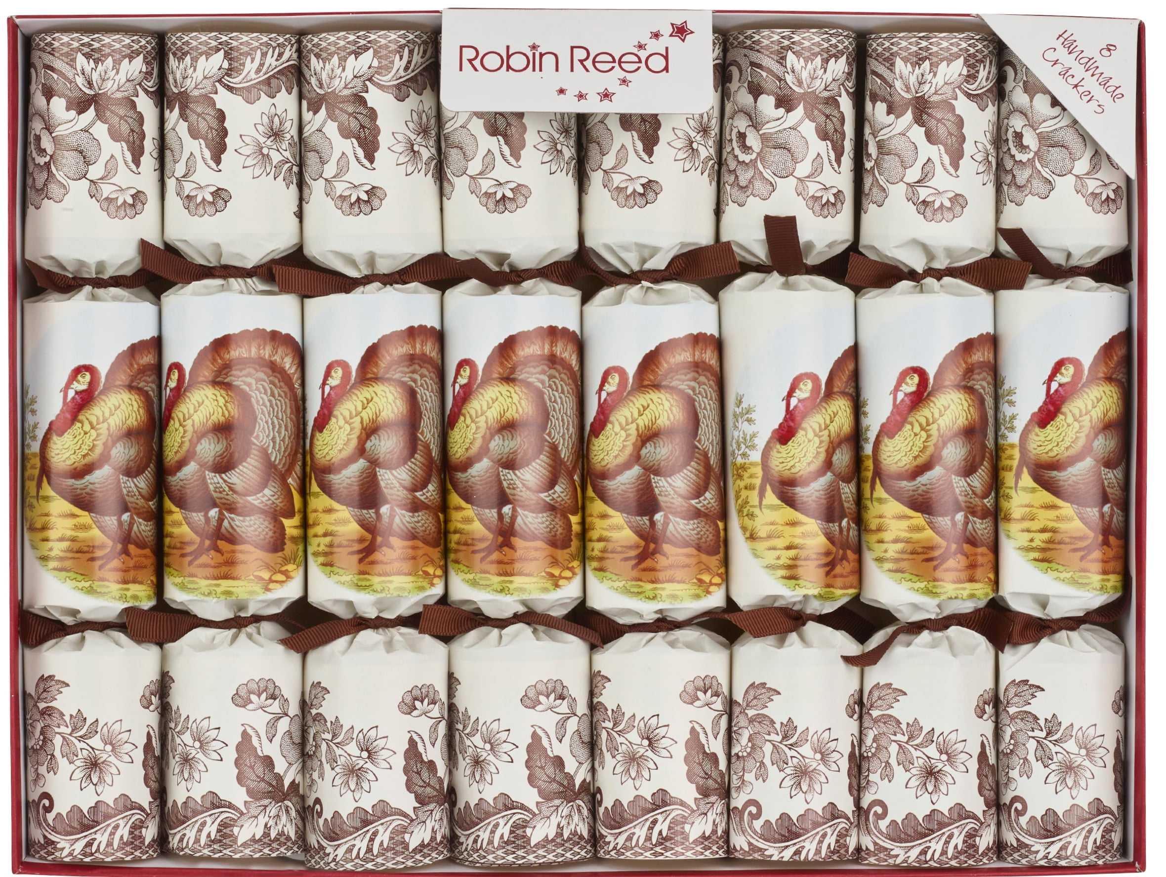 Robin Reed Handmade Thanksgiving Party Crackers 8 x 10 " - Spode Turkey