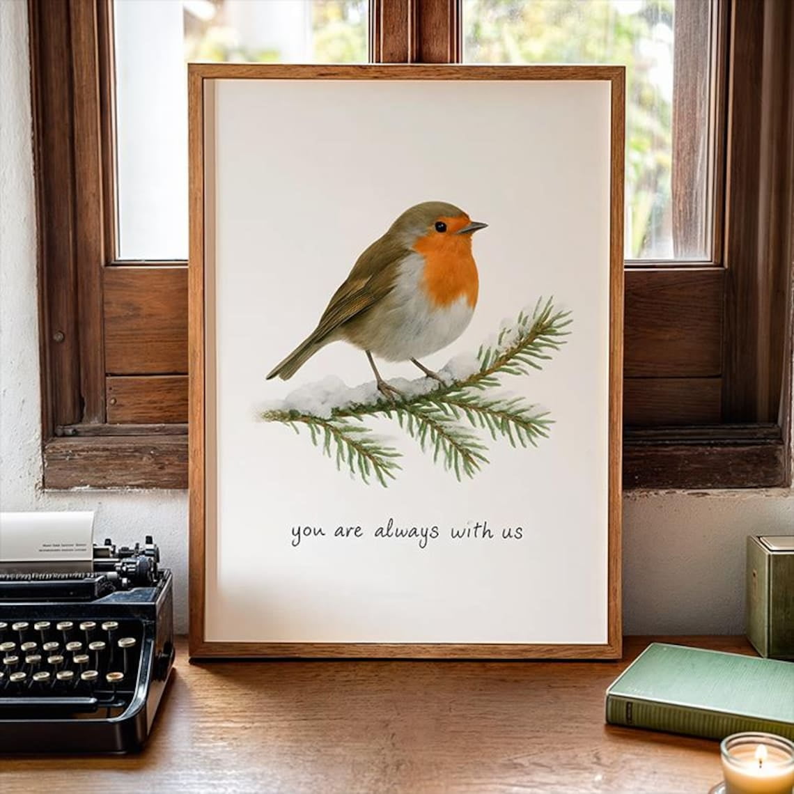 Robin Remembrance Poster: Winter Memorial Wall Art, Unframed Canvas ...