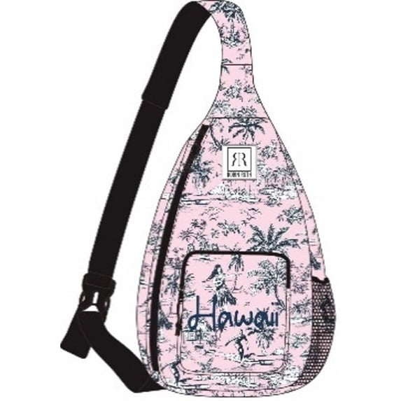 Robin Ruth Hawaii Off Shoulder Backpack, Pink, Single Strap, 10"L x 3"W x 24"H