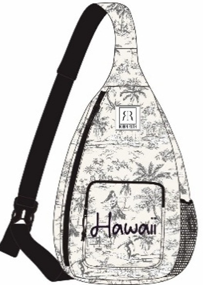 Robin Ruth Hawaii Off Shoulder Backpack with Single Strap in Silver Durable Fabric