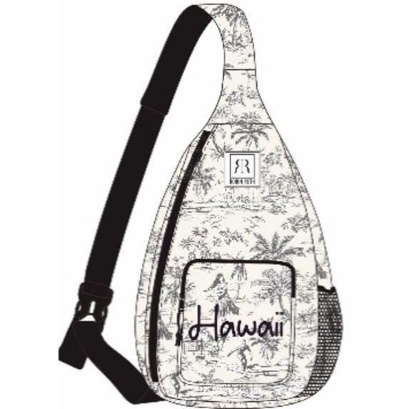 Robin Ruth Hawaii Off Shoulder Backpack with Single Strap in Silver Durable Fabric