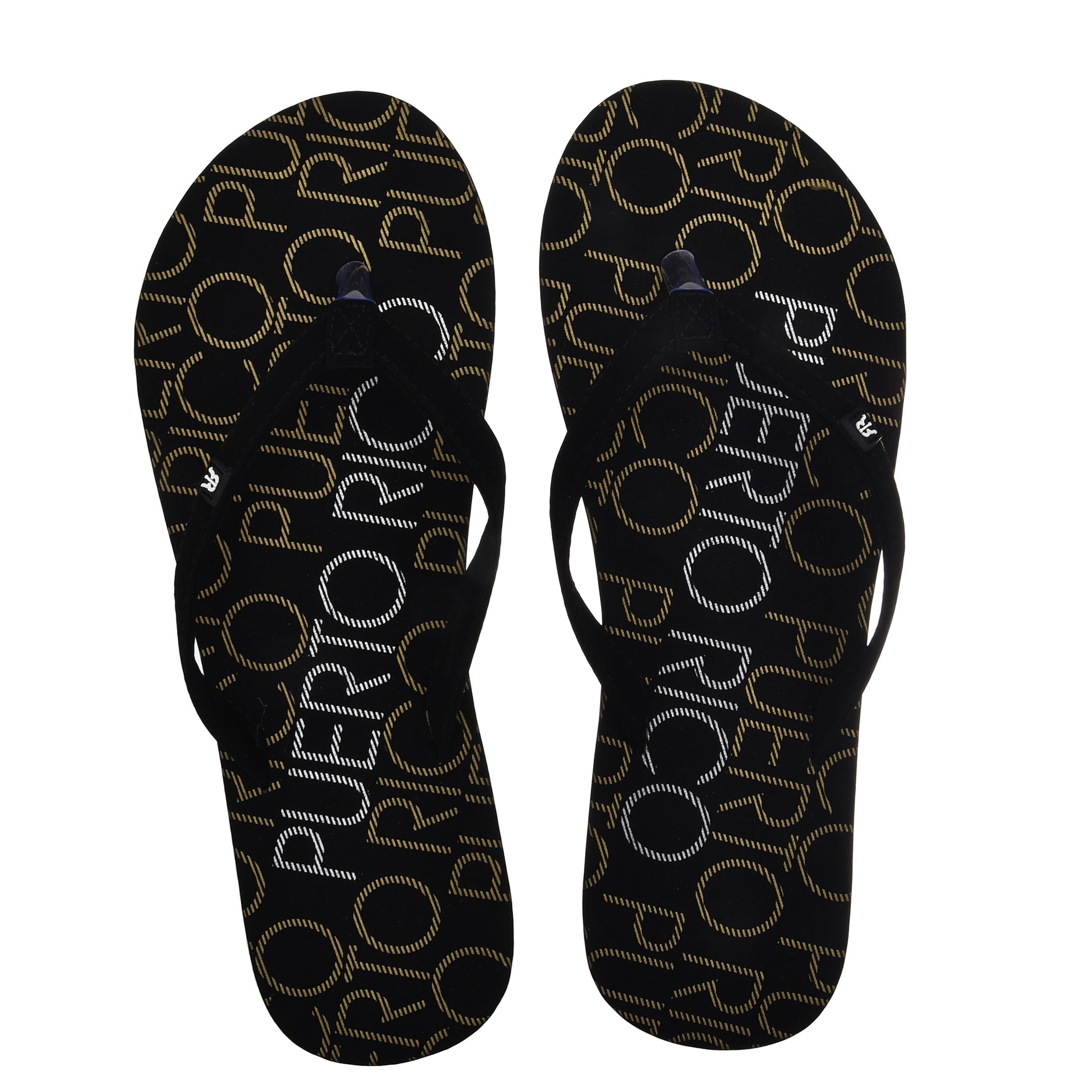 Robin Ruth Womens Flip Flop Black, Designed with Typical Puerto Rico Stamps, Rubber Outsole, Vibrant Colors and Designs