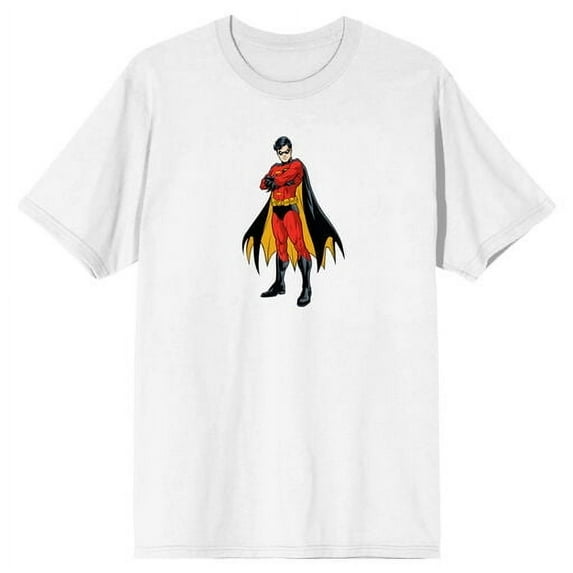 Robin Superhero Power Pose Men's White Graphic Tee - 6XL