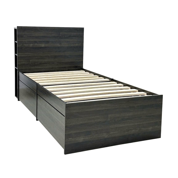 Robin Twin Storage Bed in Dark Gray