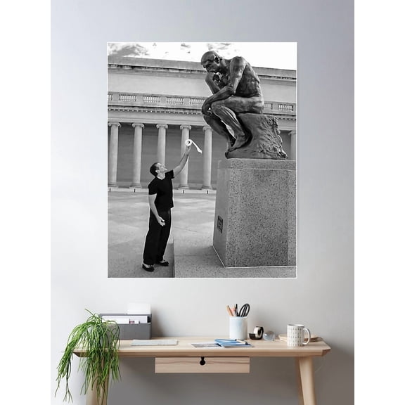 Robin Williams Giving 'The Thinker', Poster Wall Art, UNFRAMED PAPER POSTER