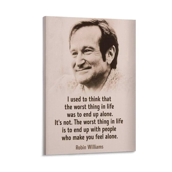 Robin Williams Quotes Poster The Worst Thing In Life Wall Art Picture Print Wall Art Poster Painting Canvas Posters Artworks Gift Room Aesthetic 24x36inch(60x90cm)