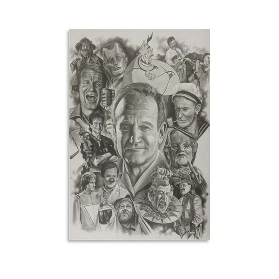Robin Williams Wall Art Poster Cool Artworks Painting Wall Art Canvas Prints Hanging Picture Home Decor Posters Gift 12x18inch(30x45cm)