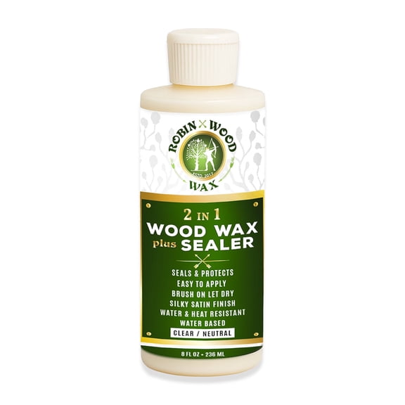 Robin Wood 2-in-1 Clear Magic Wax & Sealer – 8 oz Ultimate Wood Protector & Enhancer for Long-Lasting Shine & Protection
