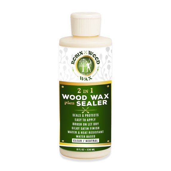 Robin Wood 2-in-1 Clear Magic Wax & Sealer – 8 oz Ultimate Wood Protector & Enhancer for Long-Lasting Shine & Protection