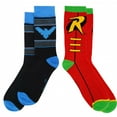 thumbnail image 1 of Robin and Nightwing Dick Greyson Crew Socks 2-Pair Pack, 1 of 3