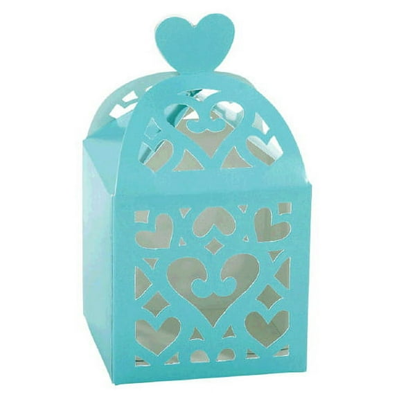 Robin's Egg Blue Cutout Lantern Favor Boxes (50ct)