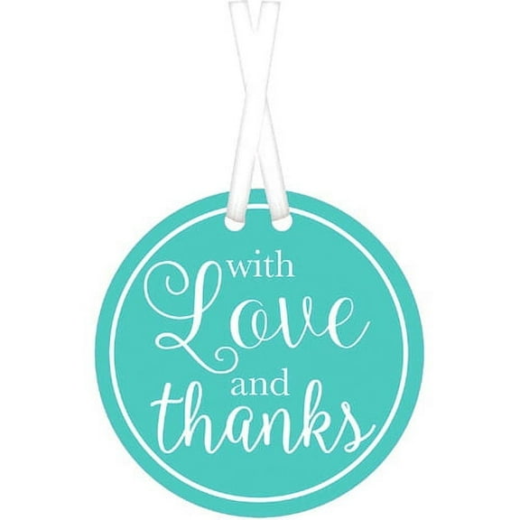 Robin's Egg Blue 'With Love and Thanks' Thank You Tags (25ct)