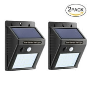 Robinblue Solar Powered Waterproof LED Lights with Motion Sensor & 20 LEDs (2 Pack)