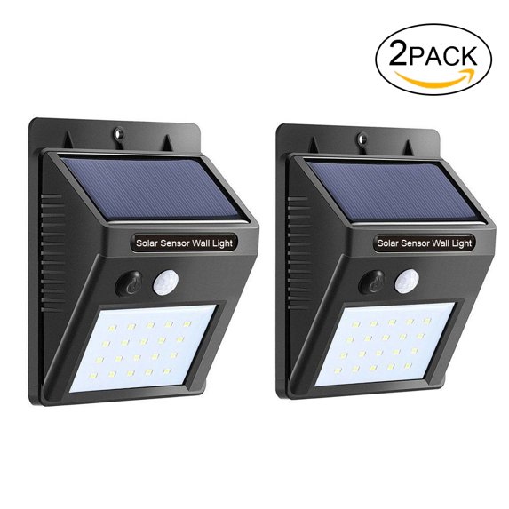 Robinblue Solar Powered Waterproof LED Lights with Motion Sensor & 20 LEDs (2 Pack)