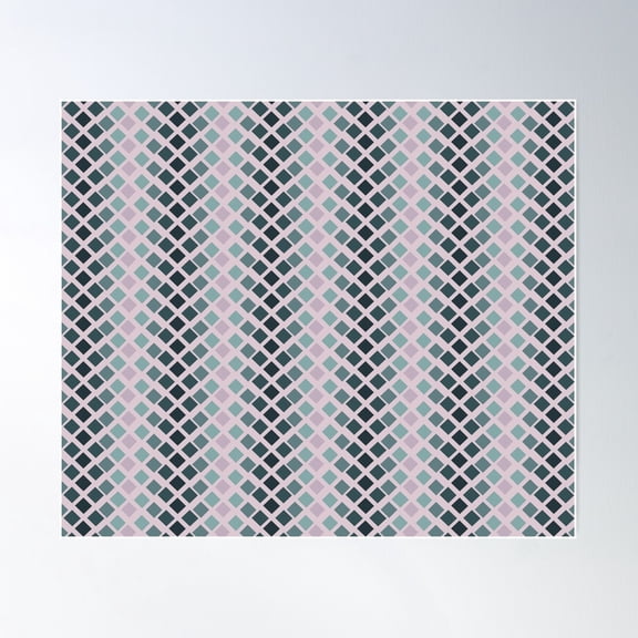 Robins Egg Blue Abstract Retro Pattern Poster Wall Art, Modern Wall Decor For Living Room Bedroom, 24x36 UNFRAMED