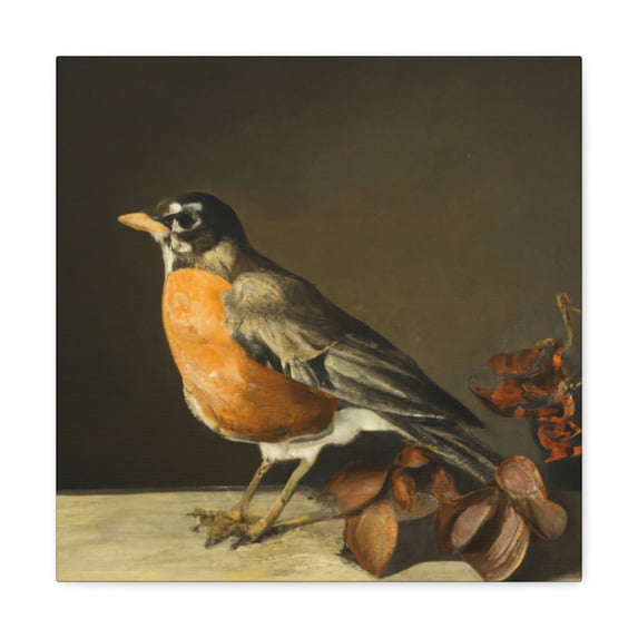 Robins in Springtime. - Canvas